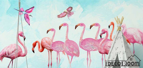 Image of Modern minimalist Flamingo Nordic wallpaper wall murals IDCWP-HL-000187
