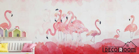 Image of Modern minimalist Flamingo Nordic wallpaper wall murals IDCWP-HL-000195
