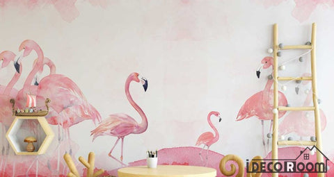 Image of Modern minimalist  Flamingo Nordic wallpaper wall murals IDCWP-HL-000195