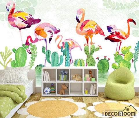 Image of Modern Nordic Tropical Flamingo Bedroom wallpaper wall murals IDCWP-HL-000197