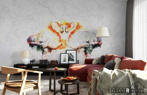 Image of Nordic minimalist flamingo marble texture wallpaper wall murals IDCWP-HL-000201