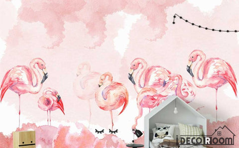 Image of Modern minimalist Flamingo Nordic wallpaper wall murals IDCWP-HL-000205