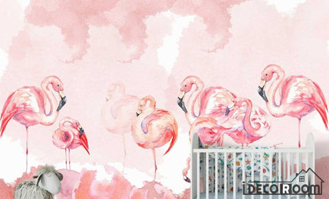 Image of Modern minimalist Flamingo Nordic wallpaper wall murals IDCWP-HL-000205