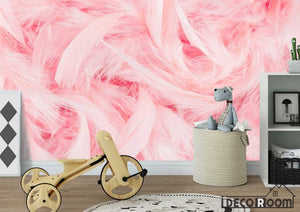 Beautiful pink flamingo feather sofa wallpaper wall murals IDCWP-HL-000213