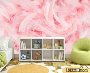 Beautiful pink flamingo feather sofa wallpaper wall murals IDCWP-HL-000213