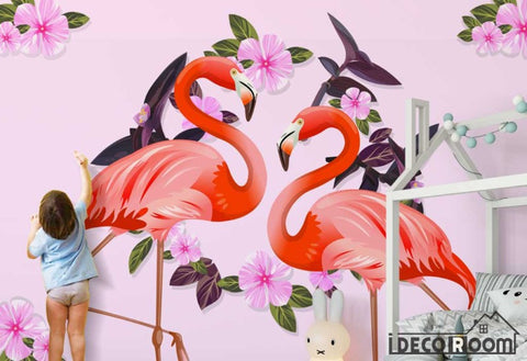 Image of Modern minimalist Flamingo Nordic wallpaper wall murals IDCWP-HL-000221