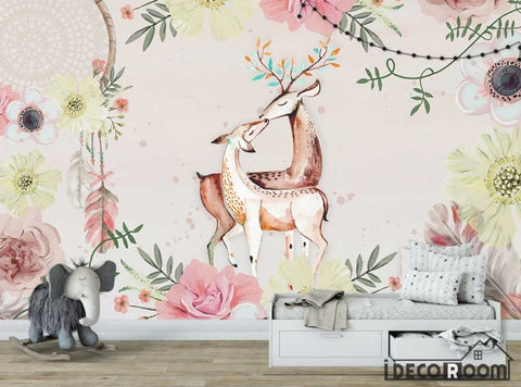 Image of Modern minimalist plant flower elk wallpaper wall murals IDCWP-HL-000252