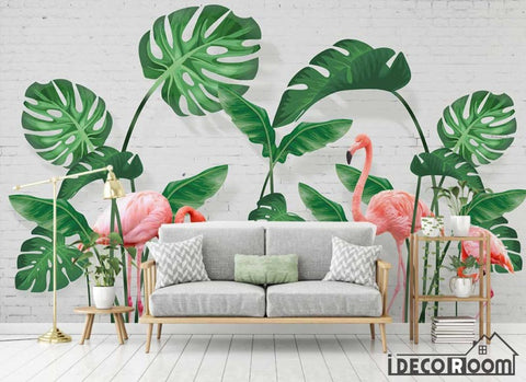 Image of Nordic small banana plantain turtle leaf wallpaper wall murals IDCWP-HL-000259