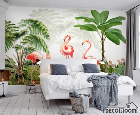 Image of Flamingo plant modern minimalist wallpaper wall murals IDCWP-HL-000278