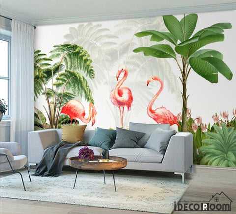 Image of Flamingo plant modern minimalist wallpaper wall murals IDCWP-HL-000278