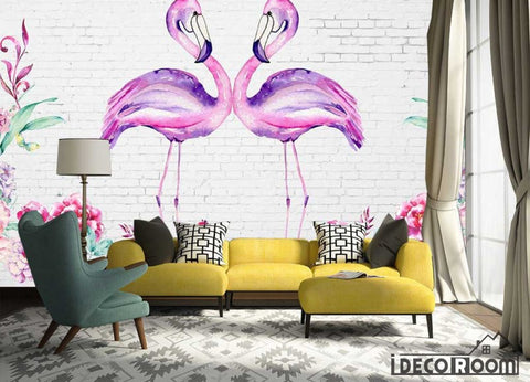 Image of Modern minimalist Flamingo Nordic wallpaper wall murals IDCWP-HL-000314