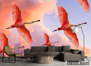 Beautiful modern minimalist Flamingo Nordic wallpaper wall murals IDCWP-HL-000326