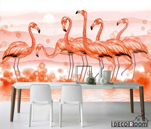 Image of Modern minimalist flamingo Nordic wallpaper wall murals IDCWP-HL-000328