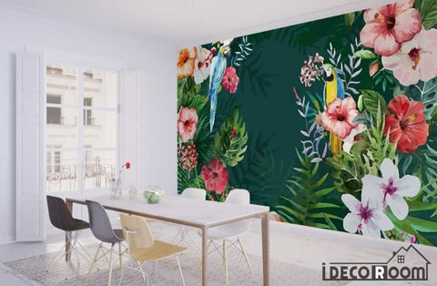 Image of Nordic tropical bird sofa wallpaper wall murals IDCWP-HL-000347