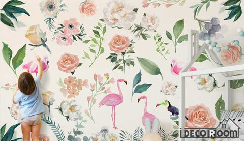 Image of American pastoral plant flower simple wallpaper wall murals IDCWP-HL-000348