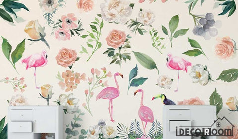 Image of American pastoral plant flower simple wallpaper wall murals IDCWP-HL-000348