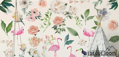 Image of American pastoral plant flower simple wallpaper wall murals IDCWP-HL-000348