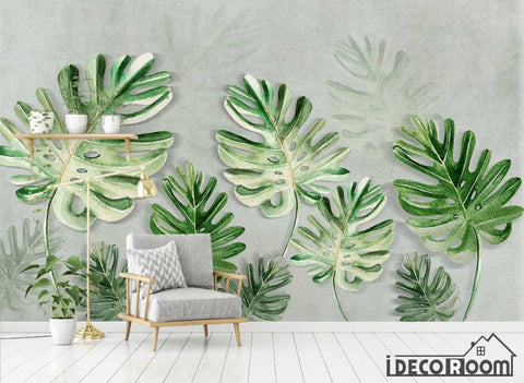 Image of Nordic plant leaves turtle leaves wallpaper wall murals IDCWP-HL-000360