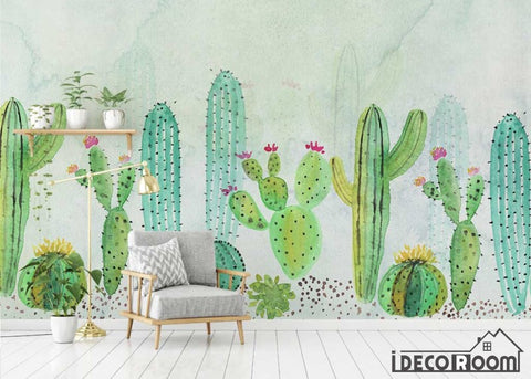 Image of Modern minimalist plant cactus wallpaper wall murals IDCWP-HL-000361