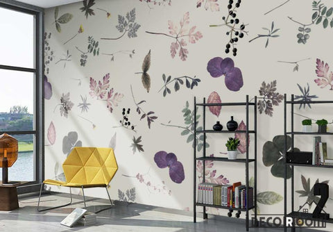 Image of American pastoral plant flower simple wallpaper wall murals IDCWP-HL-000366