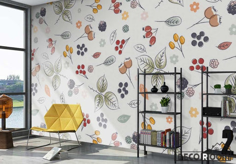 Image of American pastoral plant flower simple wallpaper wall murals IDCWP-HL-000367