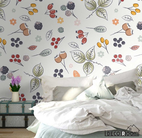 Image of American pastoral plant flower simple wallpaper wall murals IDCWP-HL-000367