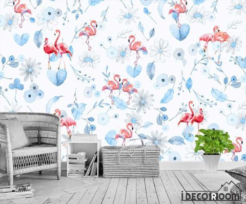 Image of Modern  plant flamingo Nordic wallpaper wall murals IDCWP-HL-000376