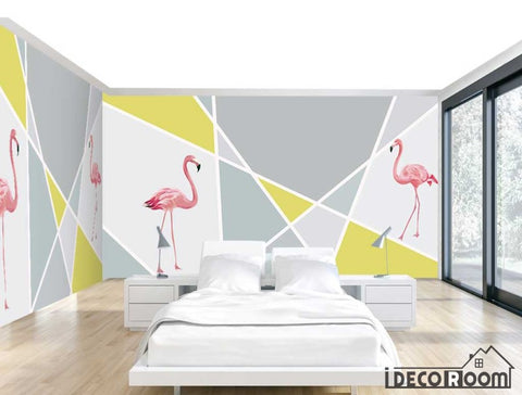 Image of Abstract space flamingo wallpaper wall murals IDCWP-HL-000381
