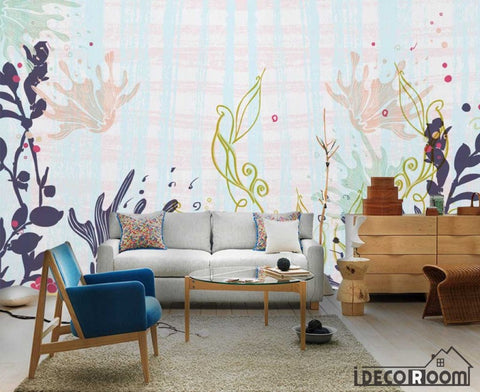 Image of garden plants flower simple wallpaper wall murals IDCWP-HL-000384