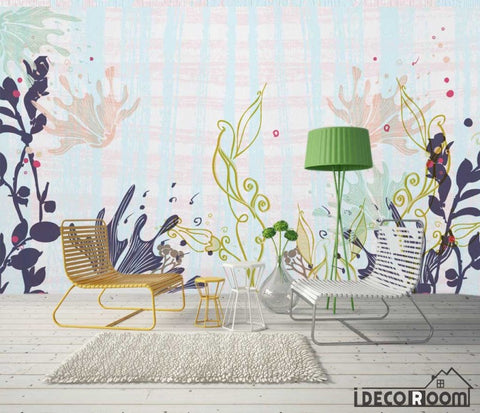 Image of garden plants flower simple wallpaper wall murals IDCWP-HL-000384