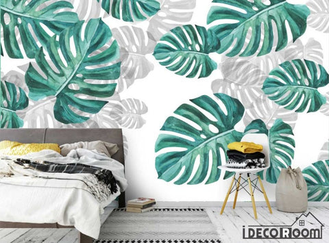 Image of Modern minimalist Nordic art monstera watercolor wallpaper wall murals IDCWP-HL-000392