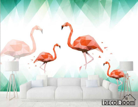Image of Nordic abstract flamingo wallpaper wall murals IDCWP-HL-000405