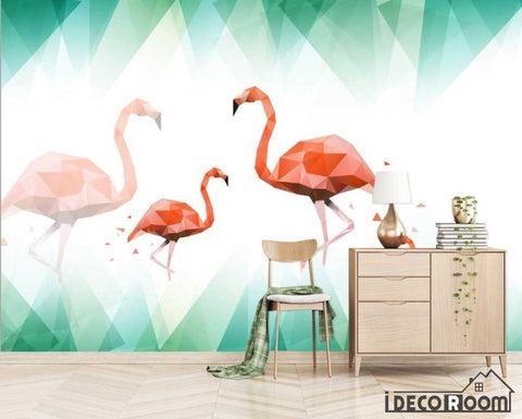 Image of Nordic abstract flamingo wallpaper wall murals IDCWP-HL-000405