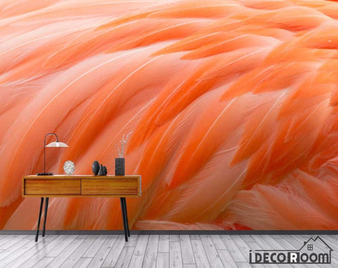 Image of Nordic flame flamingo feather decorative wallpaper wall murals IDCWP-HL-000414