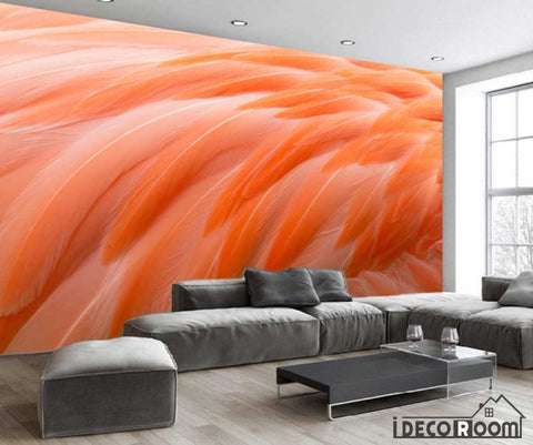 Image of Nordic flame flamingo feather decorative wallpaper wall murals IDCWP-HL-000414