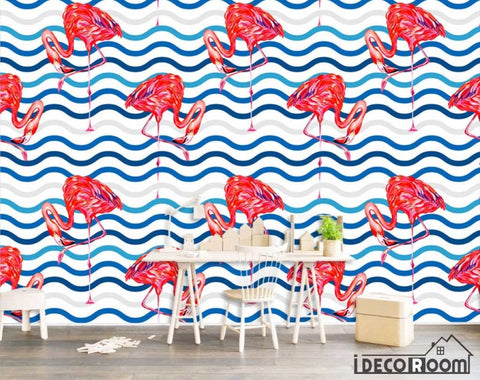 Image of Modern minimalist flamingo Nordic wallpaper wall murals IDCWP-HL-000426