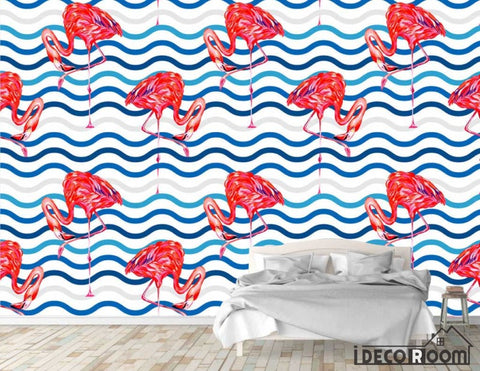 Image of Modern minimalist flamingo Nordic wallpaper wall murals IDCWP-HL-000426