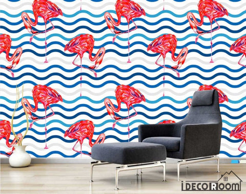 Image of Modern minimalist flamingo Nordic wallpaper wall murals IDCWP-HL-000426