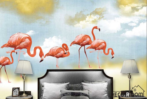 Image of The flamingo beautiful Nordic wallpaper wall murals IDCWP-HL-000435