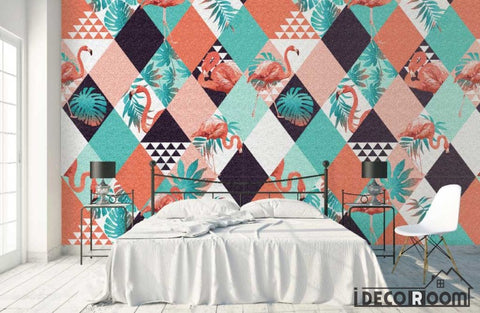 Image of Scandinavian flamingo postmodern wallpaper wall murals IDCWP-HL-000473