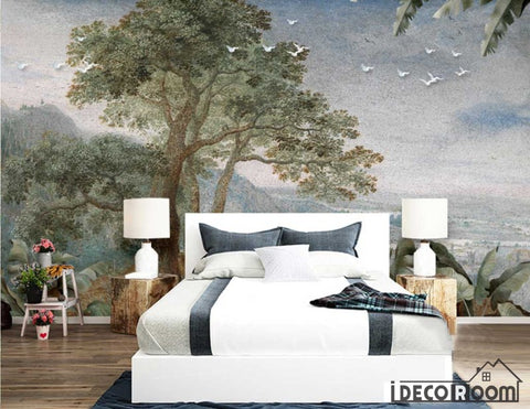 Image of European retro oil painting landscape abstract wallpaper wall murals IDCWP-HL-000495