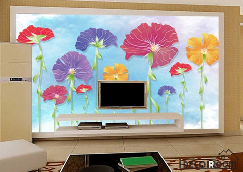 Image of Modern minimalist watercolor flowers wallpaper wall murals IDCWP-HL-000539