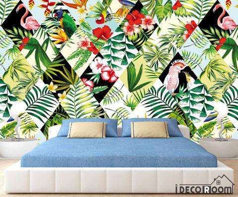 Image of Vintage Tropical Flamingo Parrot Parlor wallpaper wall murals IDCWP-HL-000541