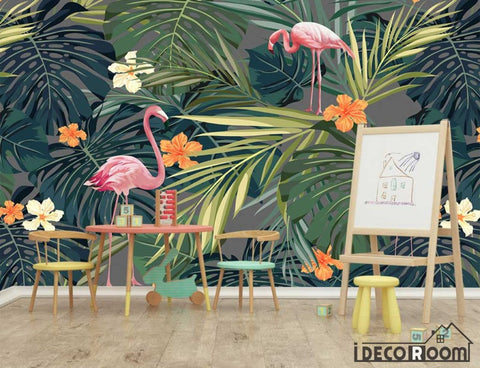 Image of Nordic tropical leaves wallpaper wall murals IDCWP-HL-000553