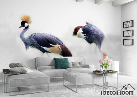 Image of Nordic Ostrich Flamingo sofa wallpaper wall murals IDCWP-HL-000554