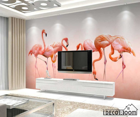 Image of Modern minimalist Flamingo Nordic wallpaper wall murals IDCWP-HL-000555