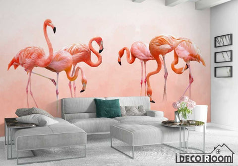 Image of Modern minimalist Flamingo Nordic wallpaper wall murals IDCWP-HL-000555