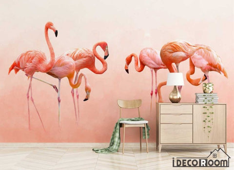Image of Modern minimalist Flamingo Nordic wallpaper wall murals IDCWP-HL-000555