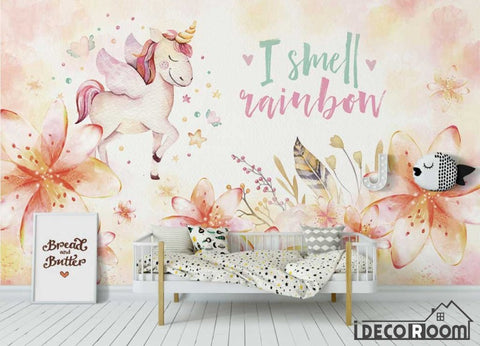 Image of Nordic minimalist unicorn wallpaper wall murals IDCWP-HL-000595