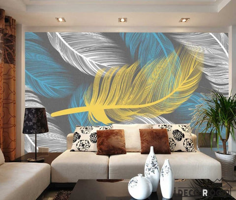 Image of Modern minimalist feathers Nordic wallpaper wall muralss IDCWP-HL-000613